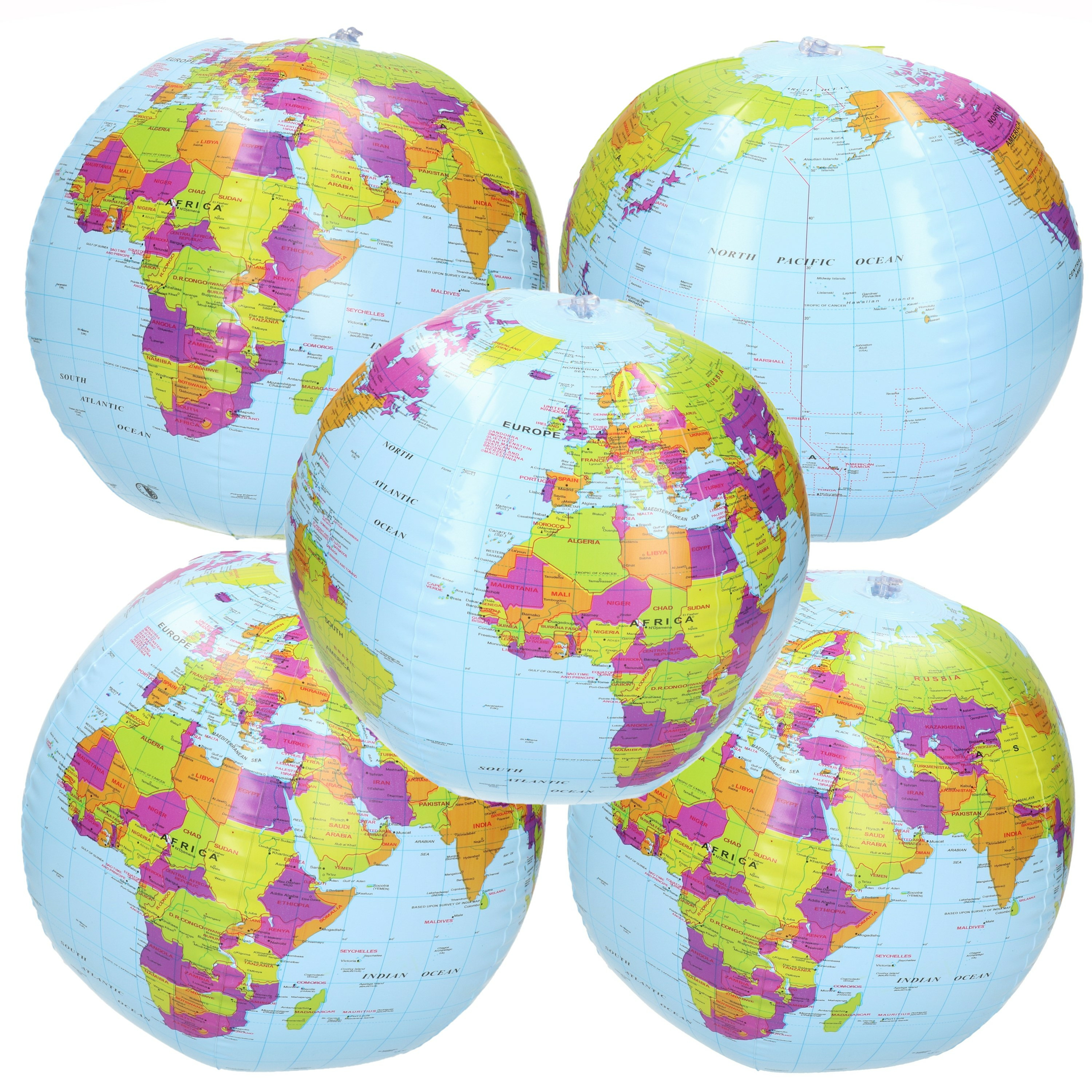 10 opblaasbare strandballen globe