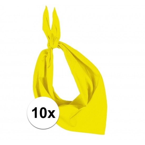 10 stuks geel hals zakdoeken Bandana style