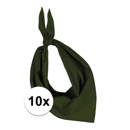 10 stuks olijf groen hals zakdoeken Bandana style