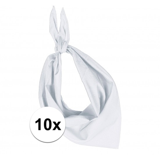 10 stuks wit hals zakdoeken Bandana style