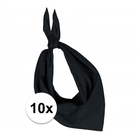10 stuks zwart hals zakdoeken Bandana style
