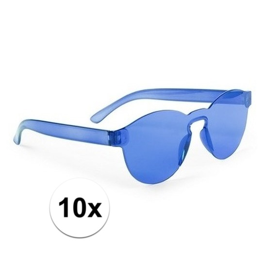 10x Blauwe feestbril voor volwassenen