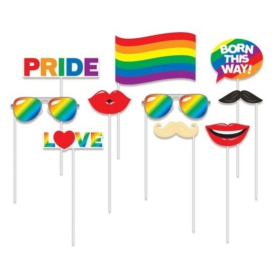 10x Foto props regenboog Pride thema