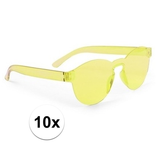 10x Gele feestbril voor volwassenen