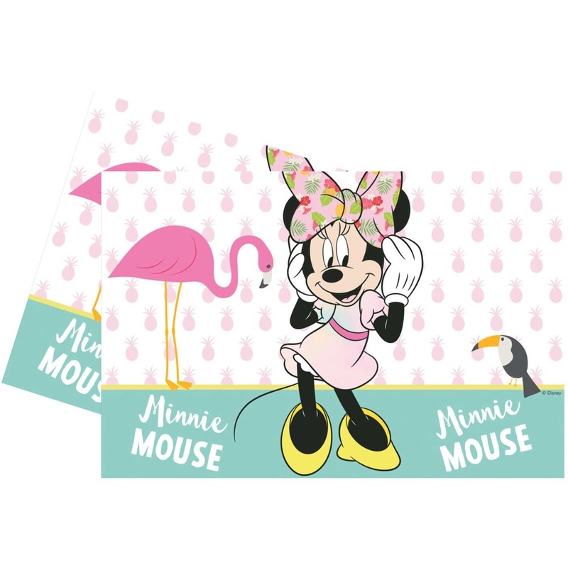 1x Disney Minnie Mouse tafelkleden-tafelzeilen tropical 120 x 180 cm kinderverjaardag