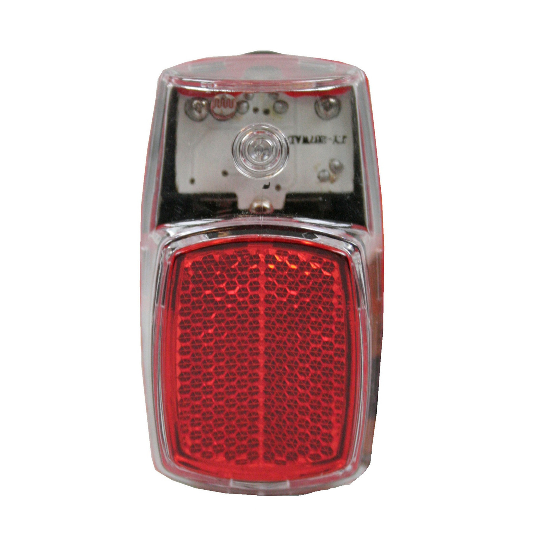 1x Fietsverlichting batterijachterlicht-achterlamp spatbordbevestiging met 1 heldere LED 8 x 4 cm
