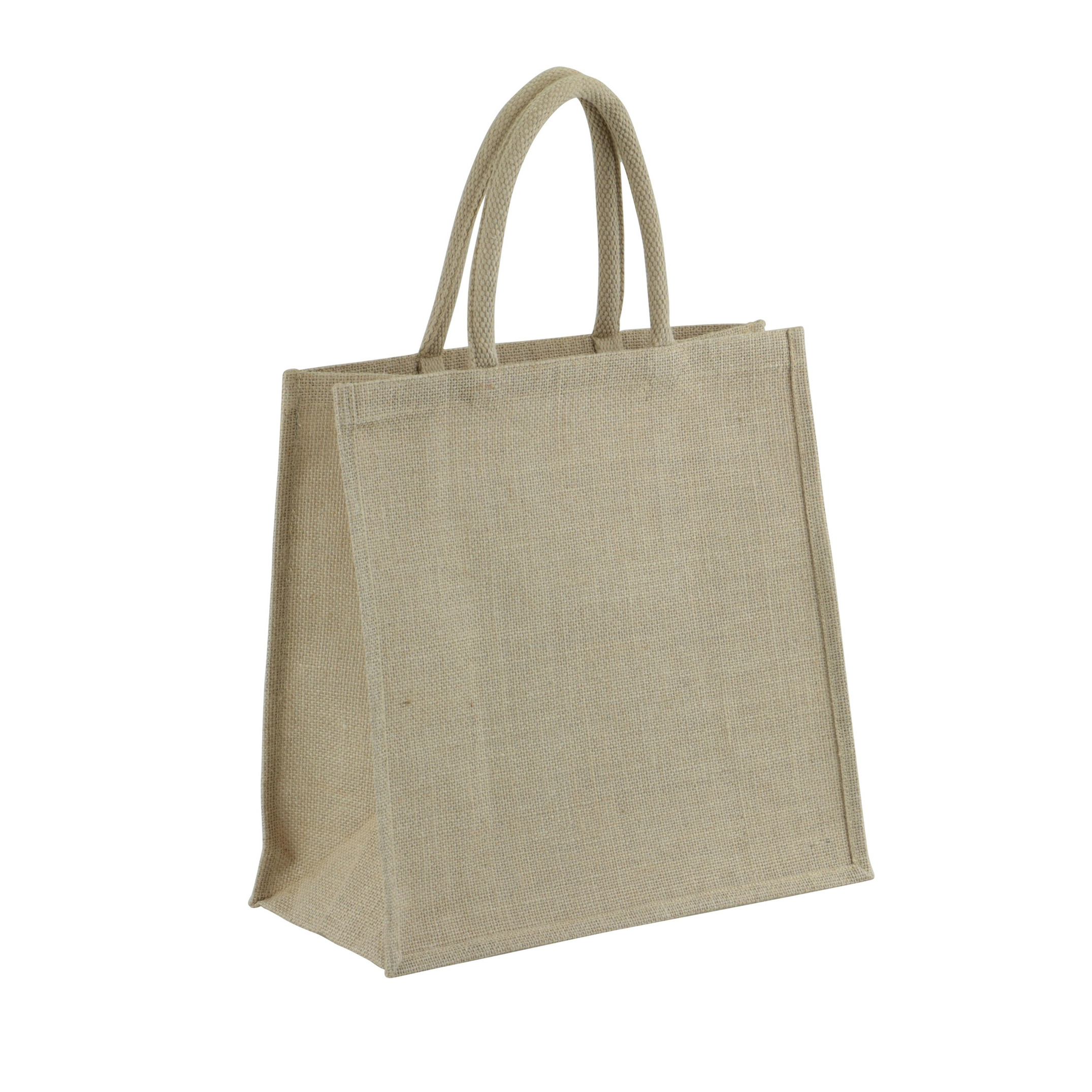 1x Jute eco boodschappentassen-strandtassen-draagtassen 35 x 34 cm naturel