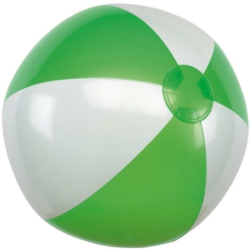 1x Waterspeelgoed groen-witte strandbal 28 cm