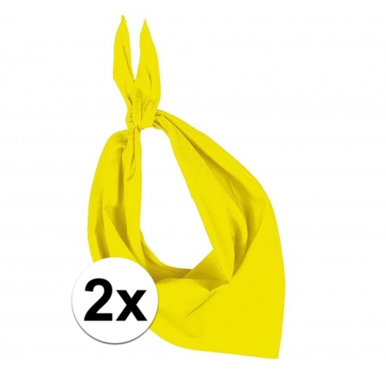 2 stuks geel hals zakdoeken Bandana style