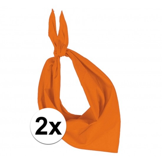 2 stuks oranje hals zakdoeken Bandana style
