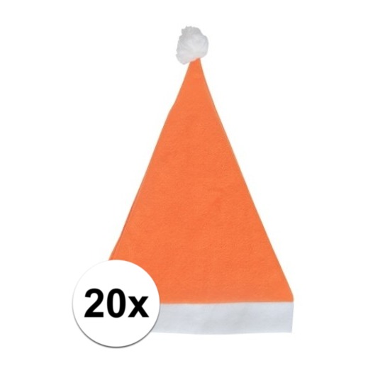 20x Oranje budget kerstmuts voor volwassenen
