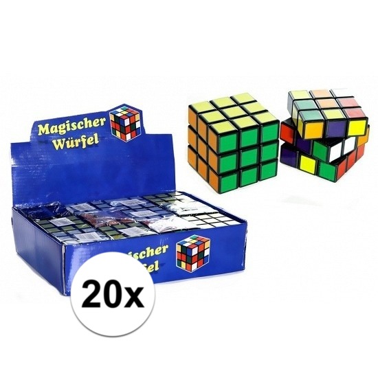 20x uitdeel speelgoed puzzel kubussen 7 cm