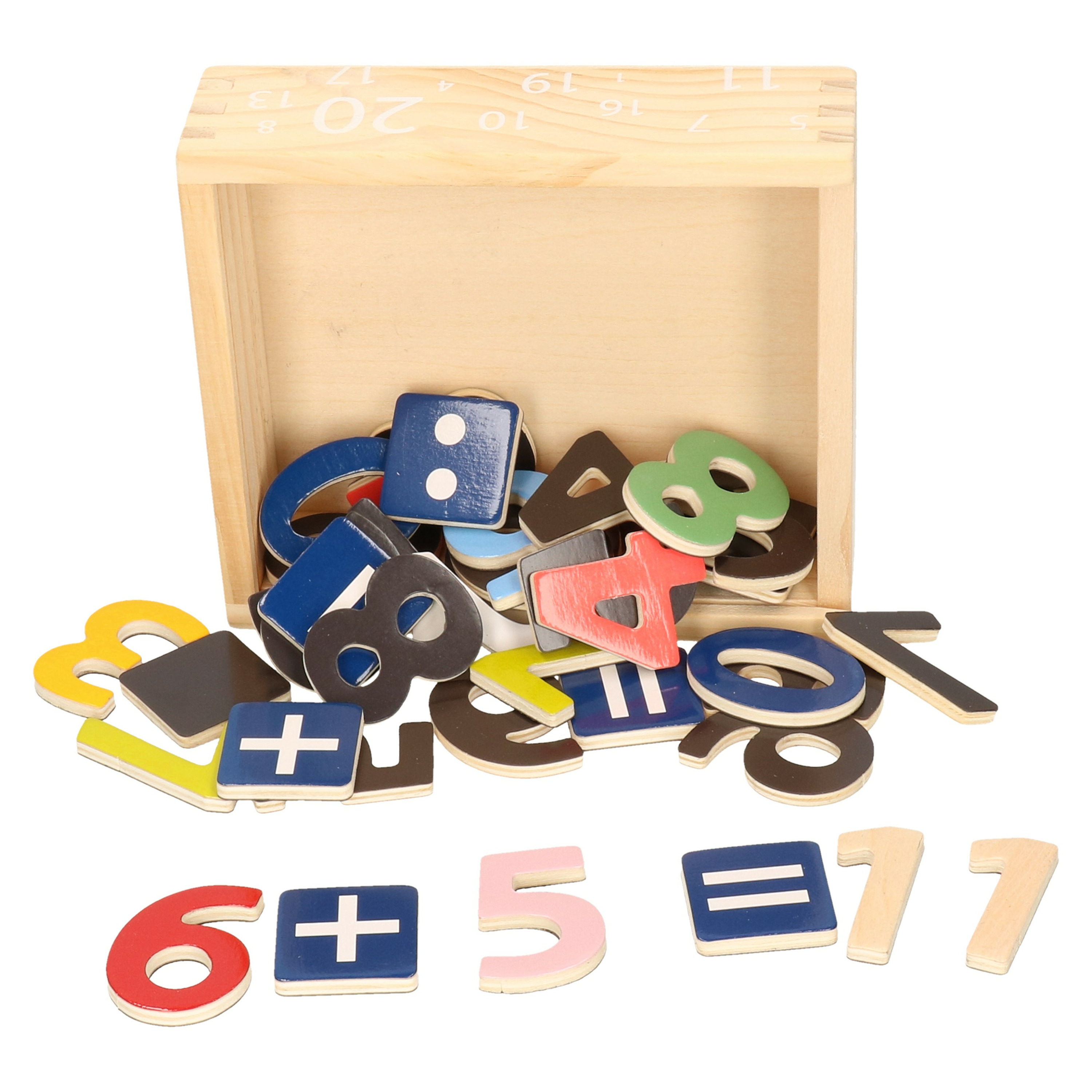 40x Gekleurde magneet cijfers-nummers van hout
