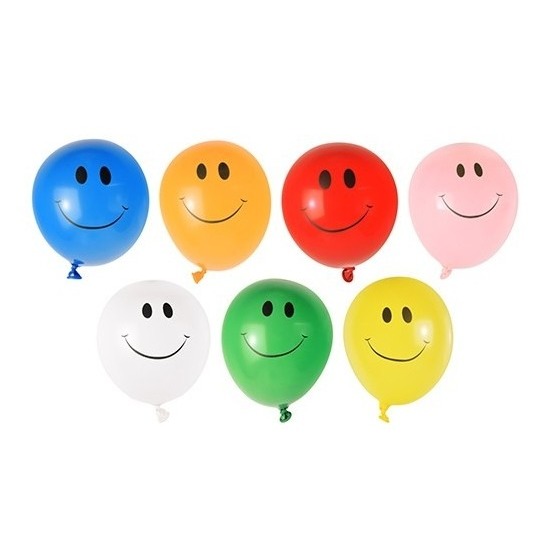 40x Watergevecht ballonnen met smiley gezichten