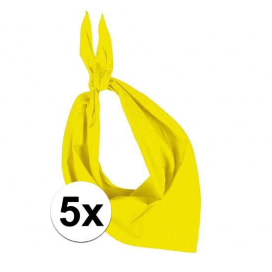 5 stuks geel hals zakdoeken Bandana style
