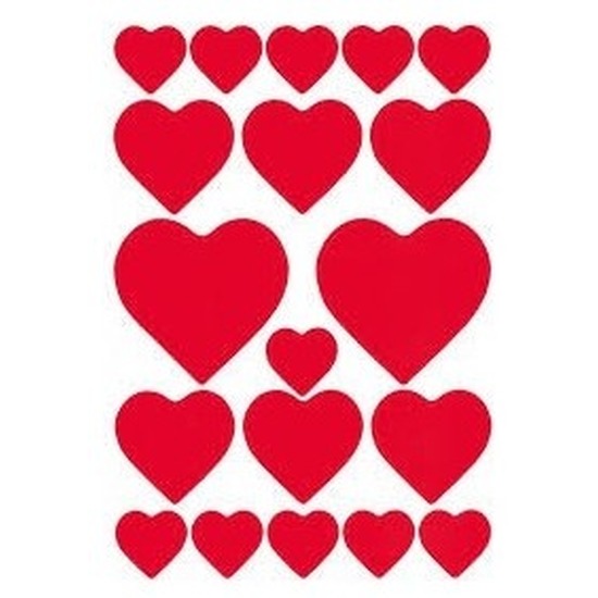 57x hartjes love stickers 1 tot 4 cm plank stickers rood liefde-valentijnsdag