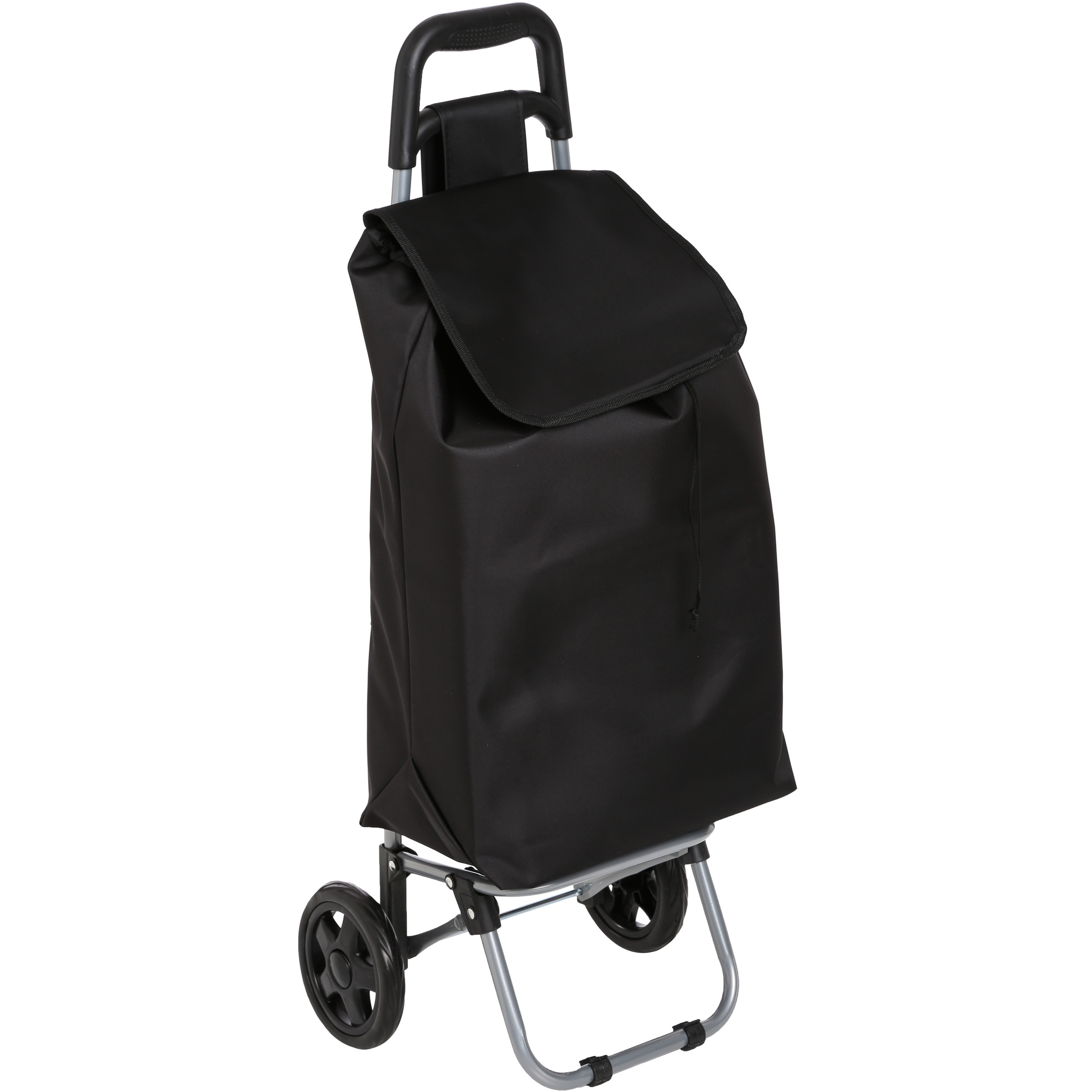 5Five Boodschappen trolley tas inhoud 30 liter zwart met wielen Boodschappentas -Â 35 x 28 x 92 cm