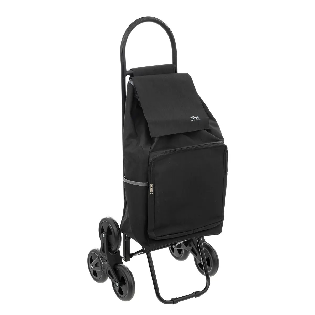 5Five Boodschappen trolley tas met trapwielen inhoud 40 liter zwart 43 x 36 x 99 cm