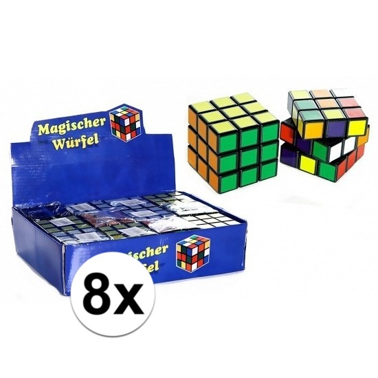 8x uitdeel speelgoed puzzel kubussen 7 cm