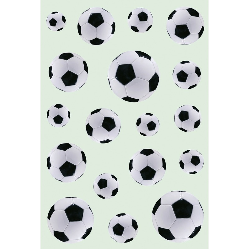 9x Zwart-witte voetbal stickervellen met 18 stickers