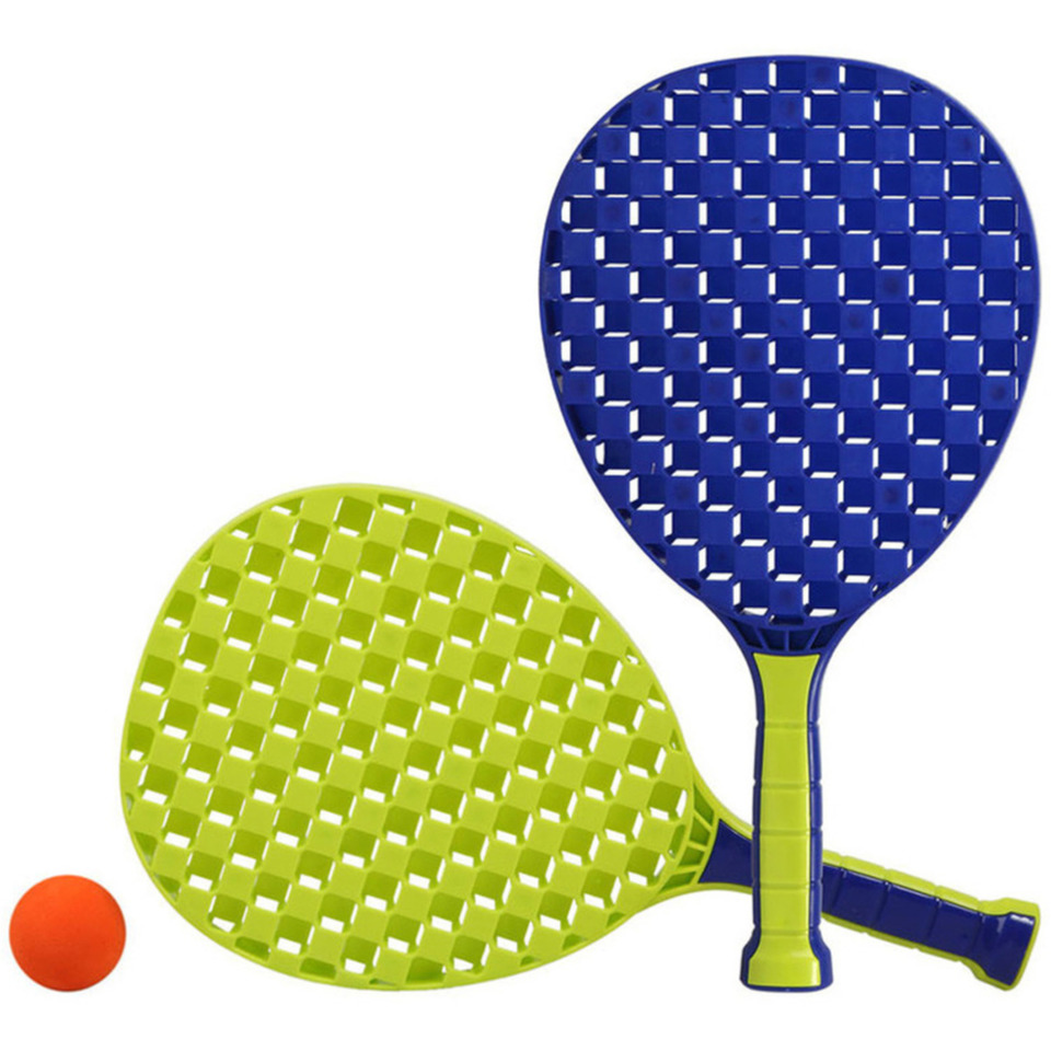 Actief speelgoed tennis-beachball setje blauw-groen