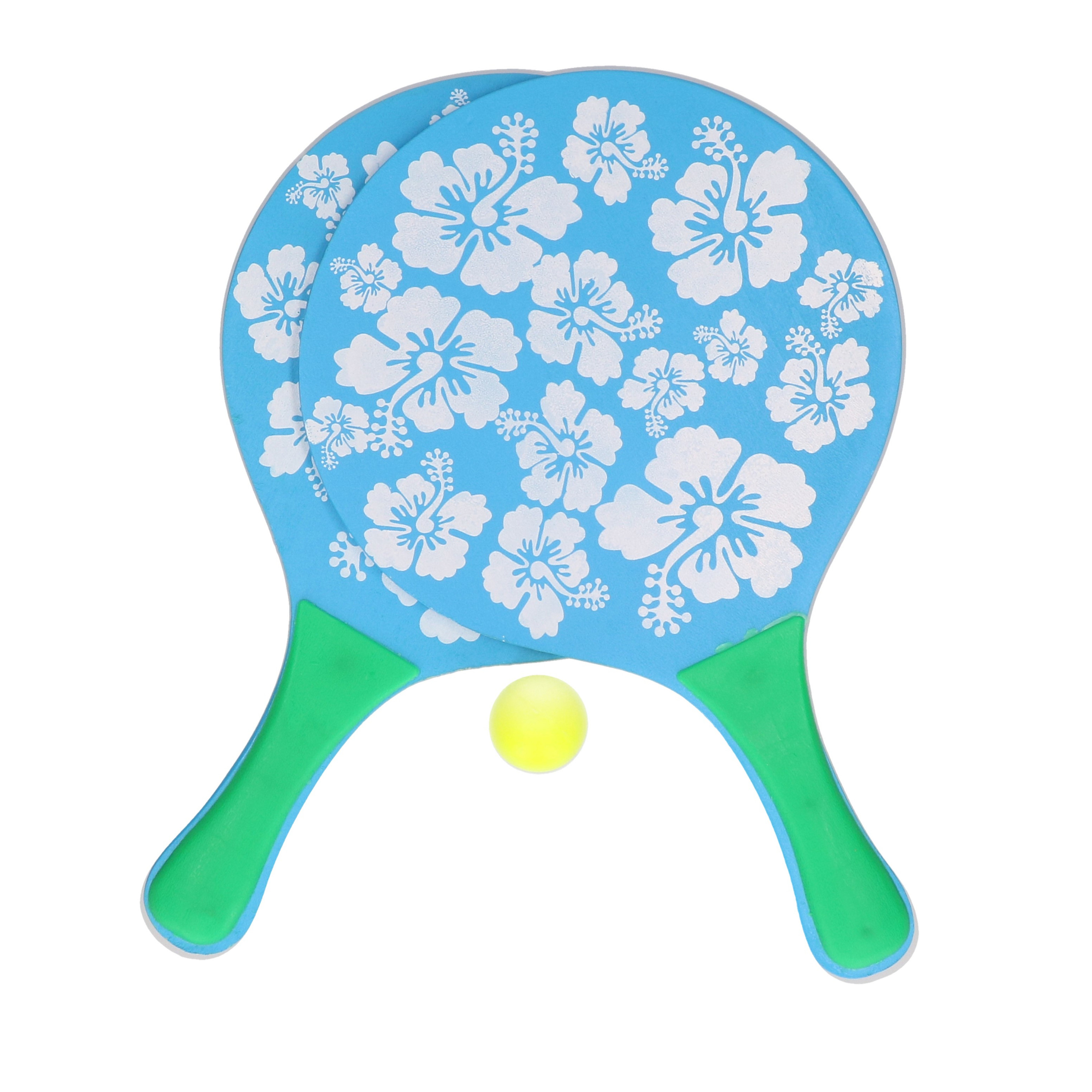 Actief speelgoed tennis-beachball setje blauw met bloemenmotief