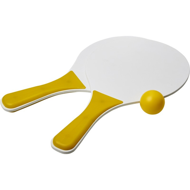 Actief speelgoed tennis-beachball setje geel-wit