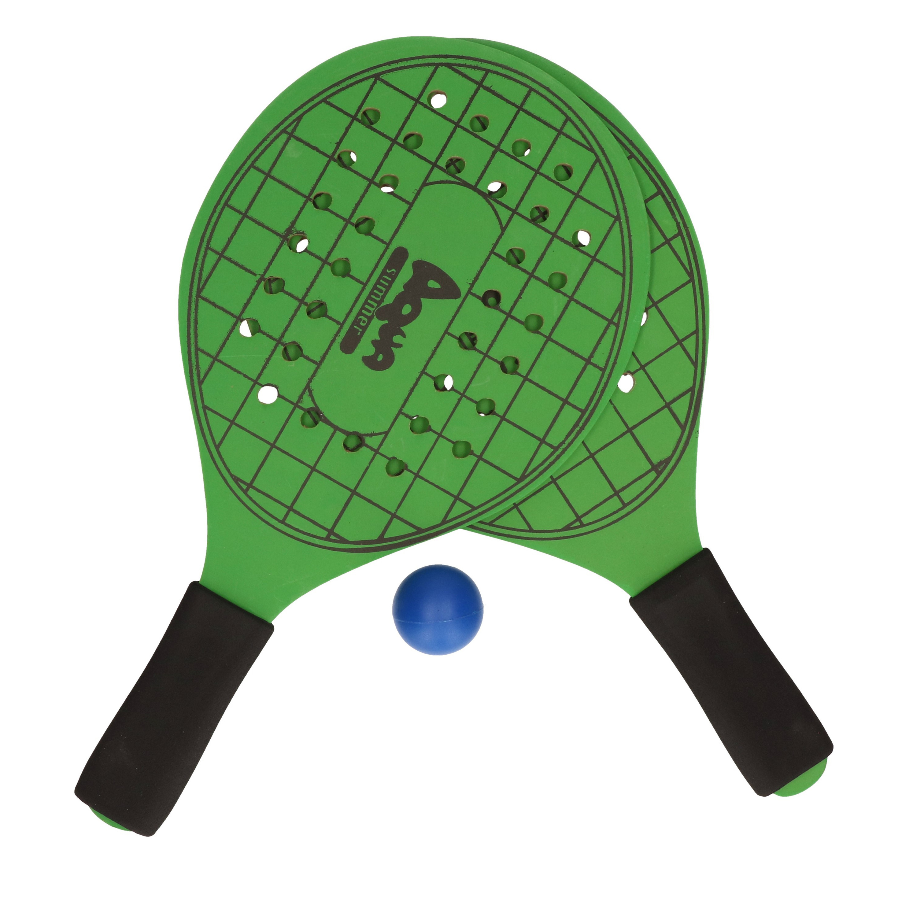 Actief speelgoed tennis-beachball setje groen met tennisracketmotief