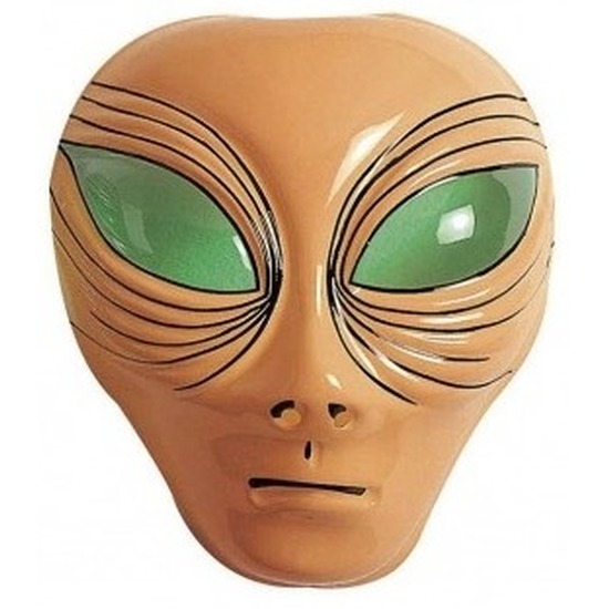 Alien gezichtsmasker bruin voor volwassenen