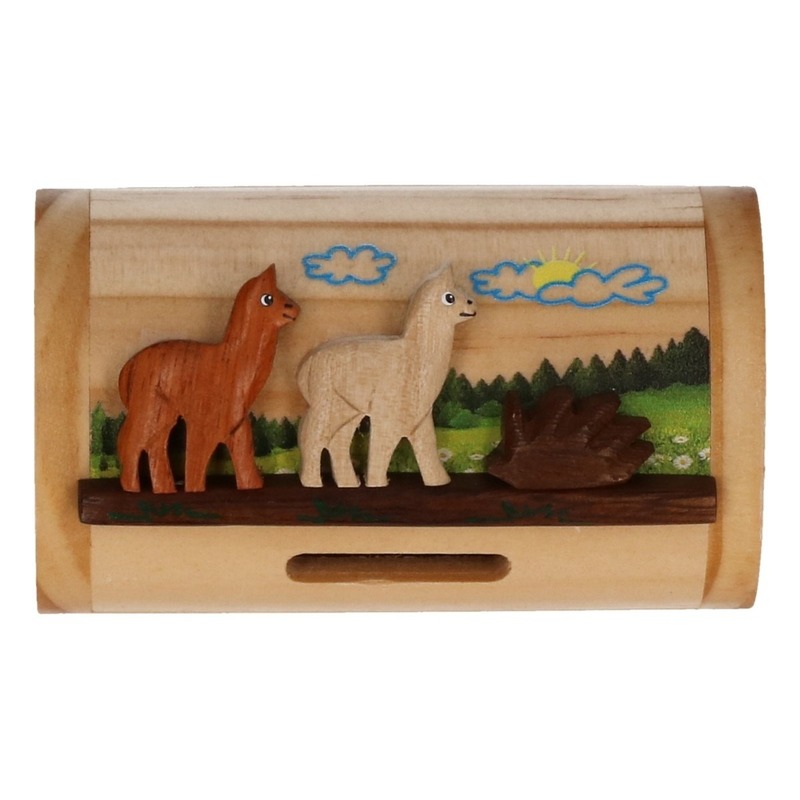 Alpaca-lama spullen verzamelaar houten box