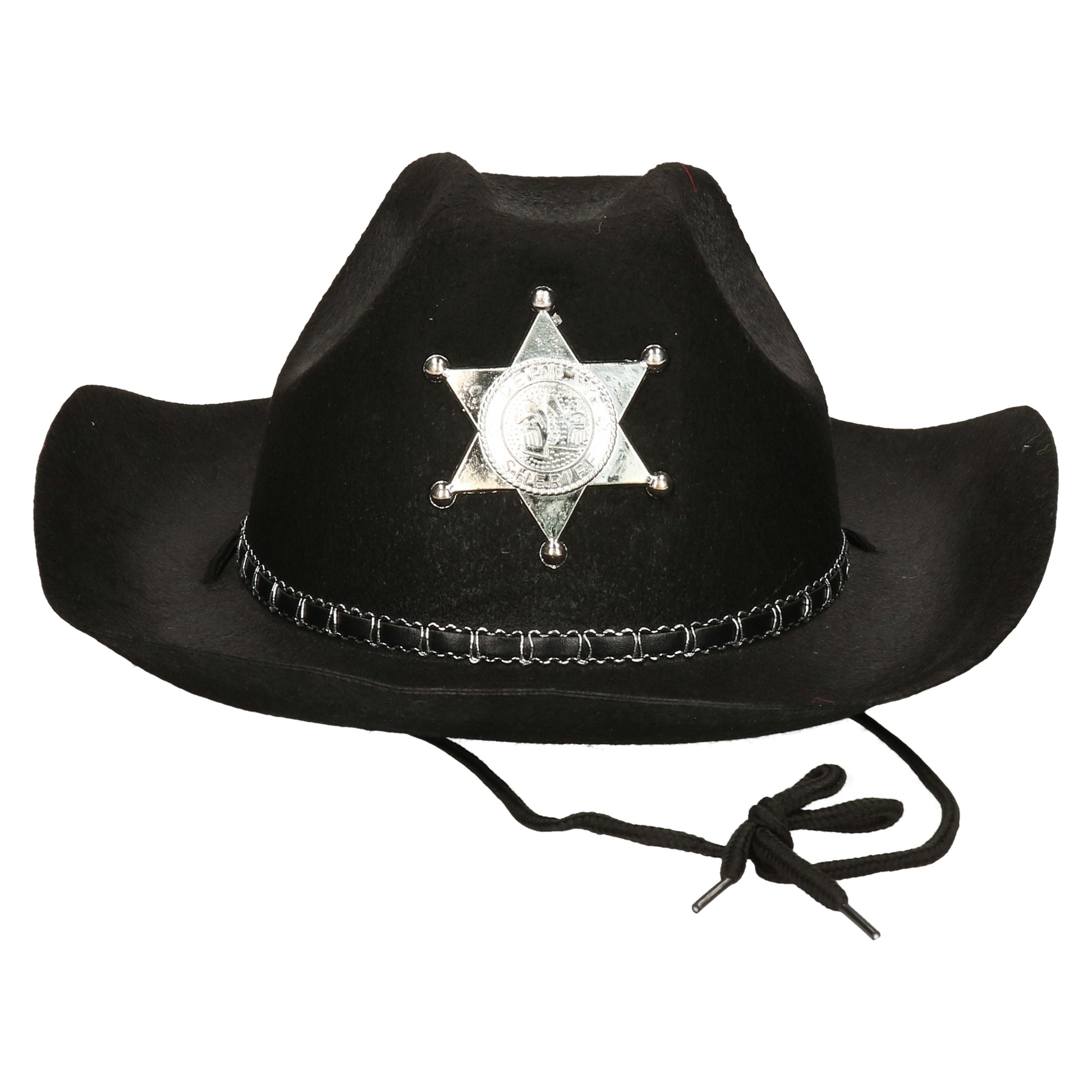 Atosa Carnaval verkleed Cowboy hoed Kentucky zwart volwassenen Western Sheriff thema