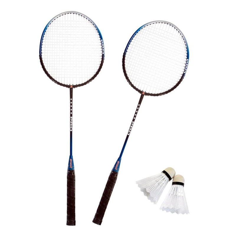 Badmintonset zilver-blauw 5-delig 67 cm