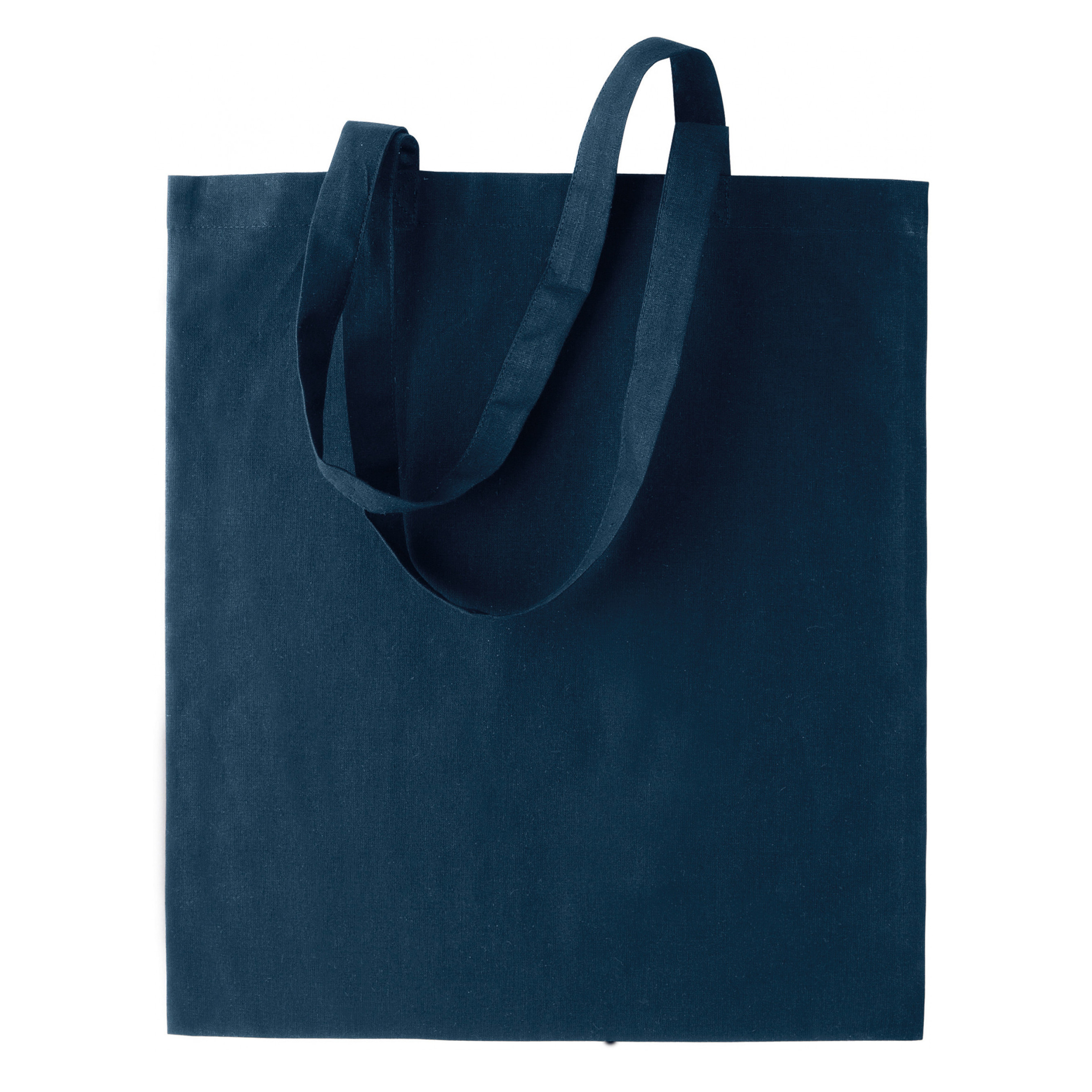 Basic katoenen schoudertasje in het donkerblauw 38 x 42 cm