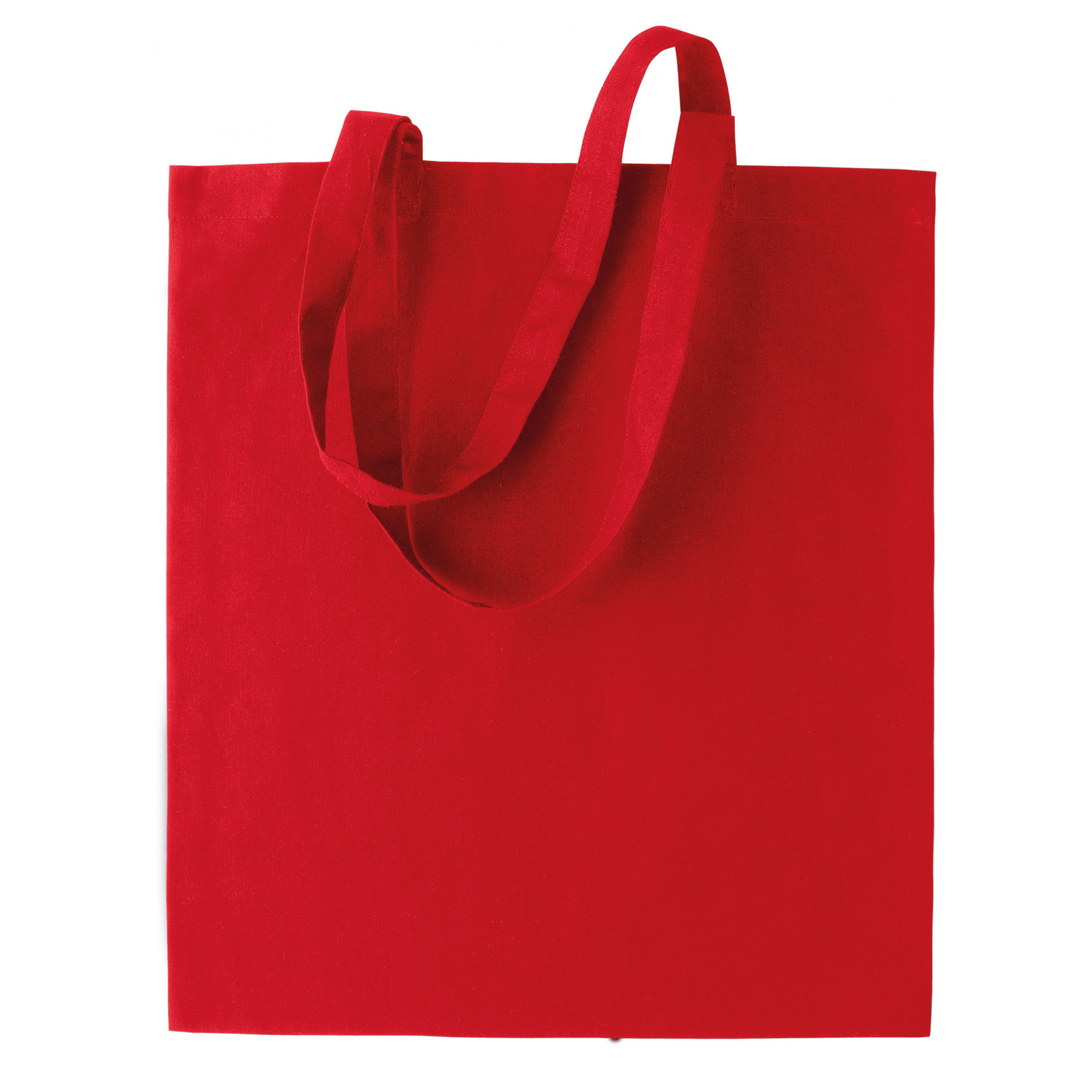 Basic katoenen schoudertasje in het rood 38 x 42 cm