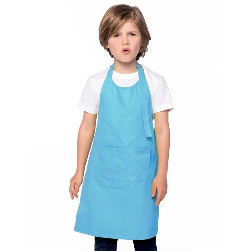 Basic keukenschort blauw voor kinderen