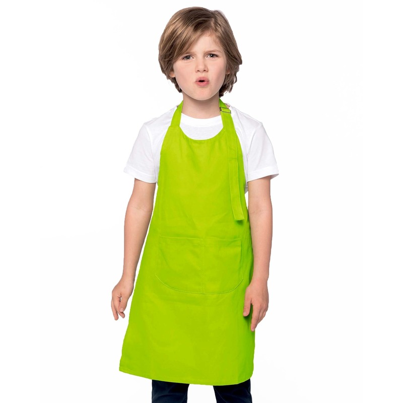 Basic keukenschort lime groen voor kinderen