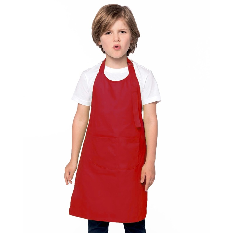 Basic keukenschort rood voor kinderen