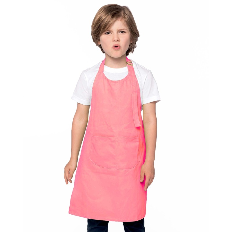 Basic keukenschort roze voor kinderen