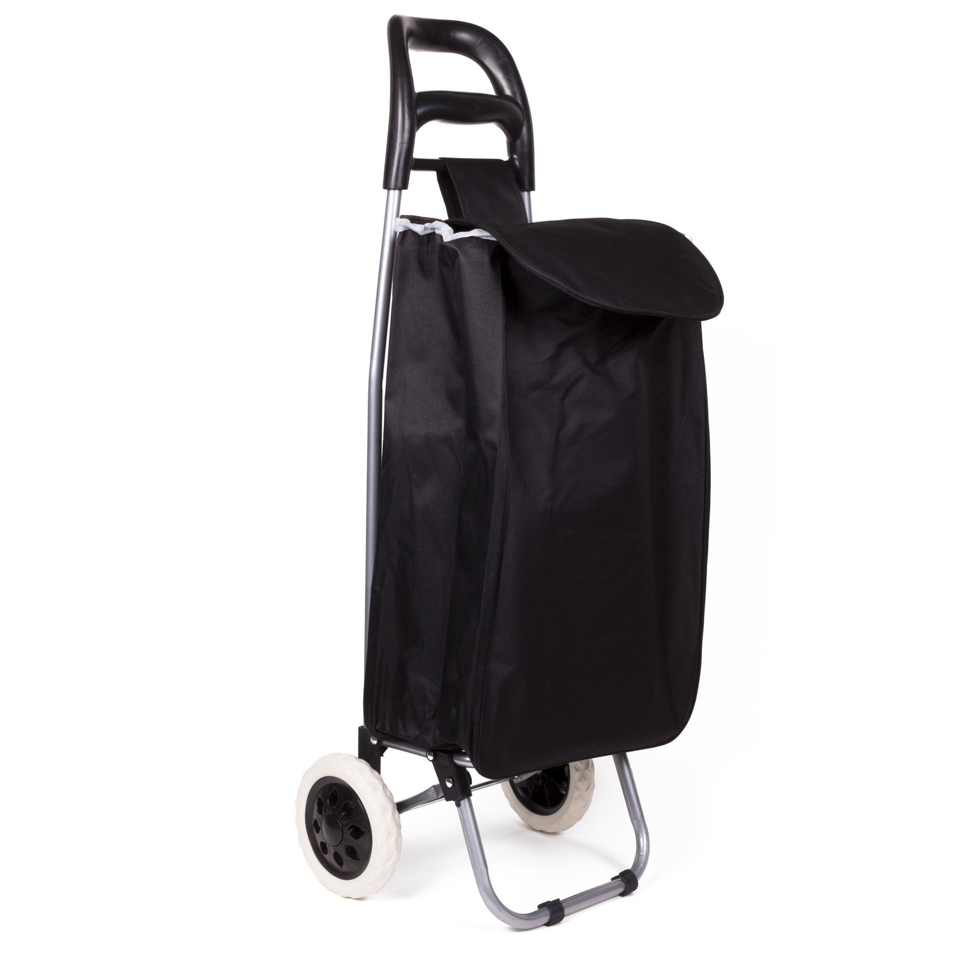 Benson Boodschappen trolley tas inhoud 40 liter zwart met wielen Boodschappentas -A 32 x 21 x 92 cm 