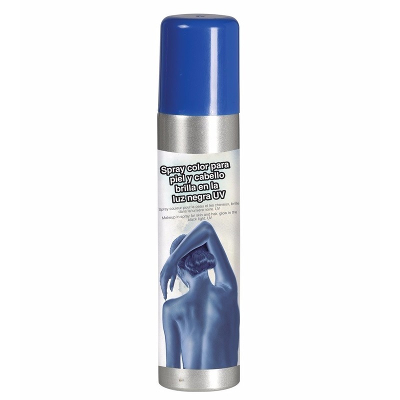 Blauwe haar-lichaam uitwasbare verf bodyspray