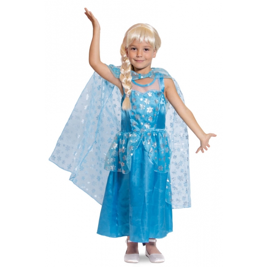 Blauwe ijsprinsessen jurk voor meisjes