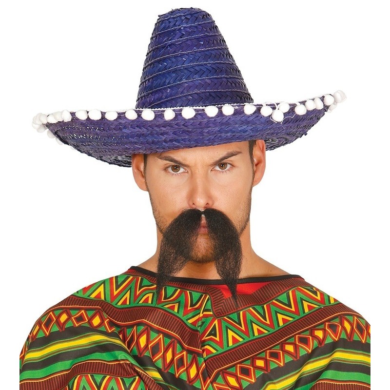 Blauwe Mexicaanse sombrero 45 cm