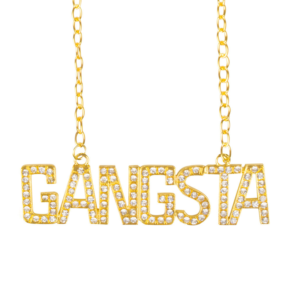 Boland Carnaval-verkleed accessoires Gangster sieraden schakel ketting goud kunststof