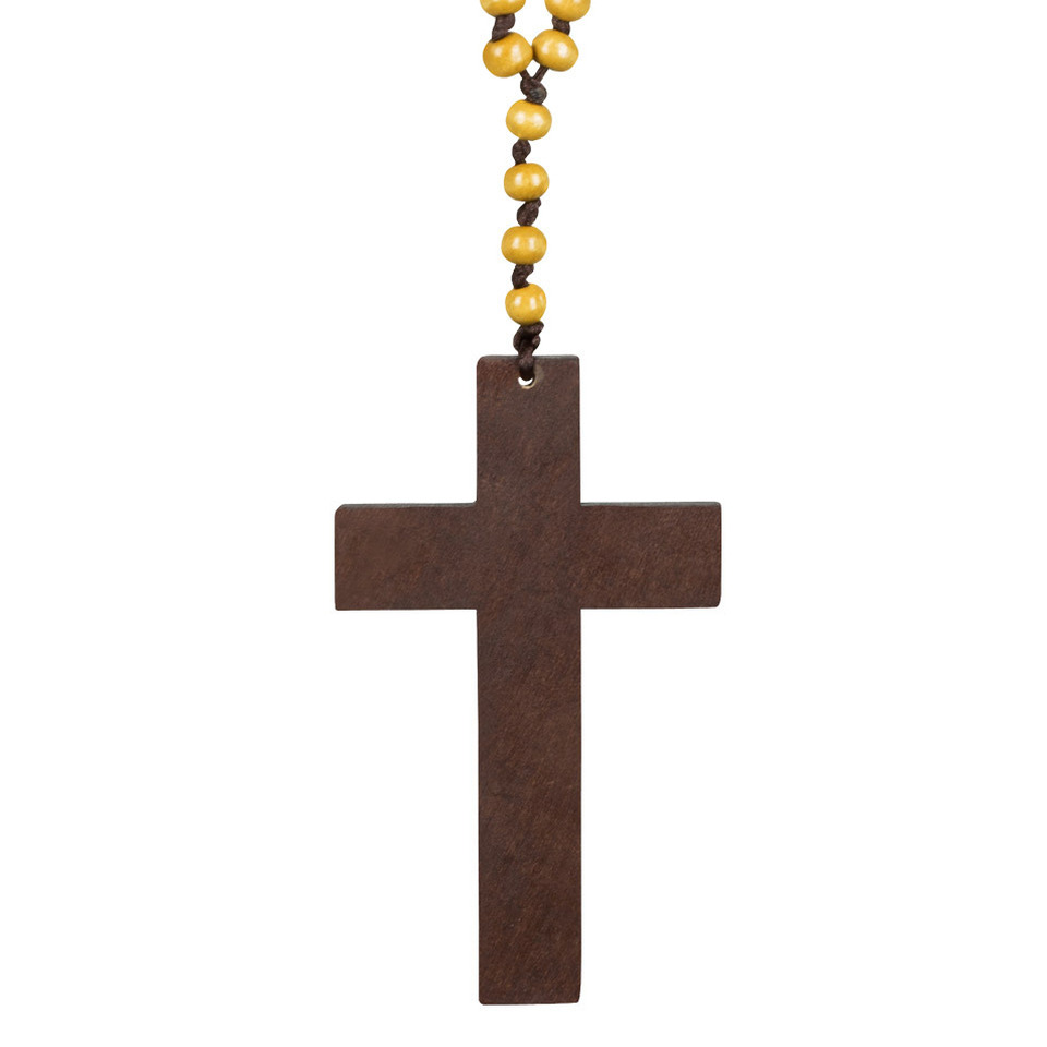 Boland Carnaval-verkleed accessoires Non-priester-dominee-monnik ketting met kruis kralen