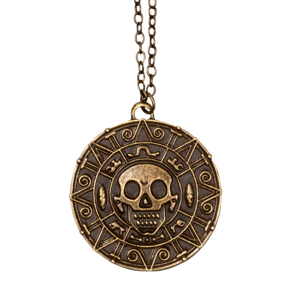 Boland Carnaval-verkleed accessoires Piraten-halloween sieraden ketting schedel amulet kunststof