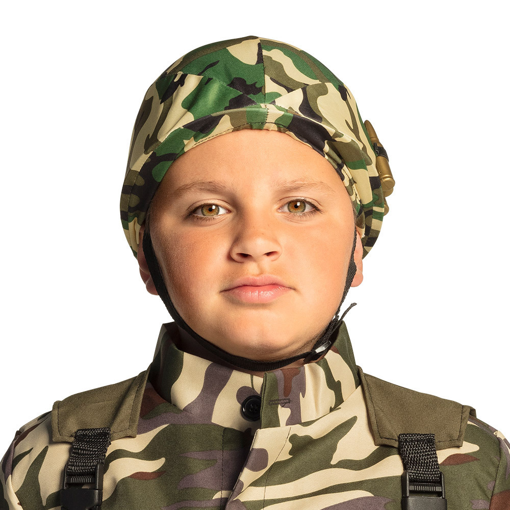 Boland Carnaval verkleed soldaten-leger Helm camouflage print voor kinderen tot 12 jaar