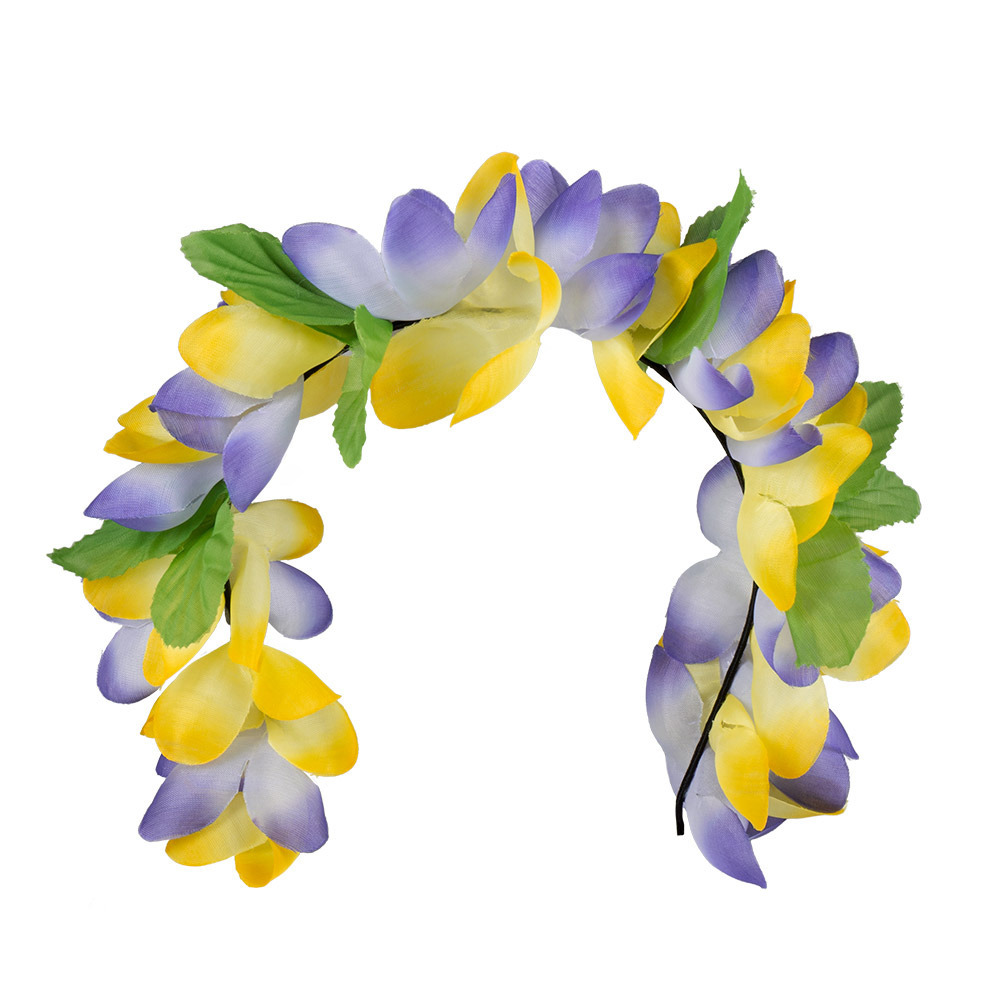 Boland Carnaval verkleed Tiara-diadeem Tropische bloemen dames-meisjes Fantasy-tropical-hawaii thema