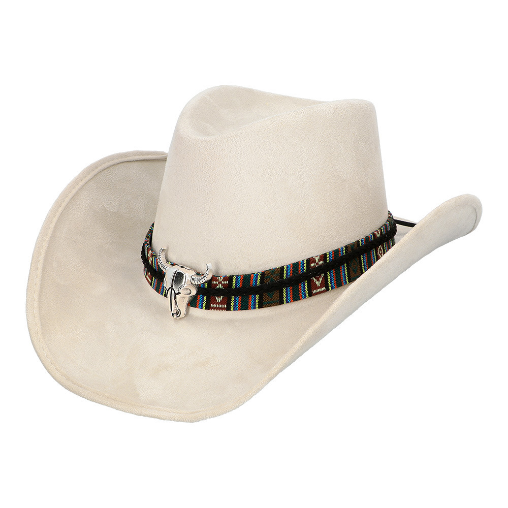 Boland party Carnaval verkleed cowboy hoed Rodeo creme wit volwassenen polyester