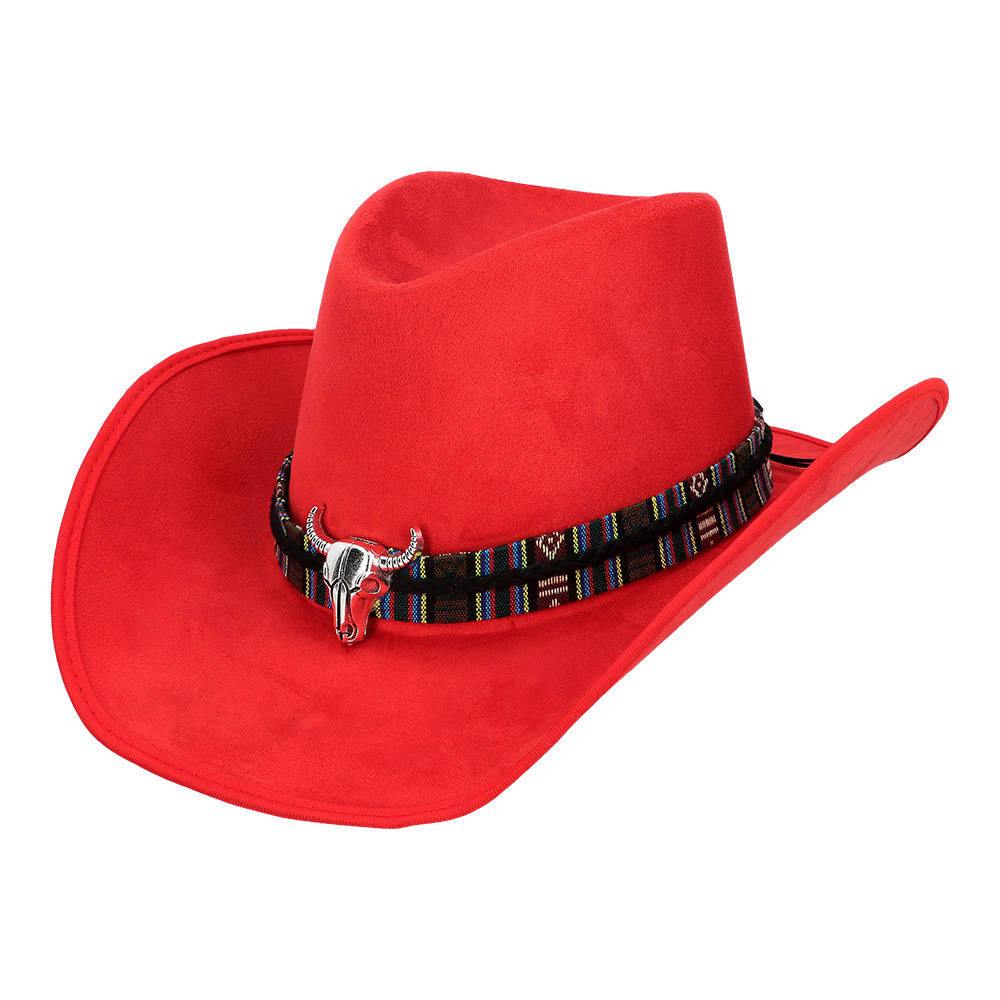 Boland party Carnaval verkleed cowboy hoed Rodeo rood volwassenen polyester