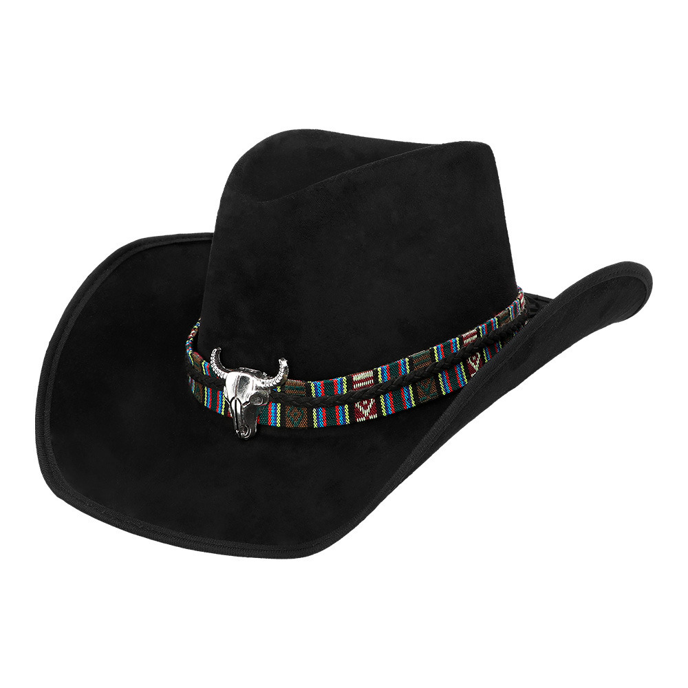 Boland party Carnaval verkleed cowboy hoed Rodeo zwart volwassenen polyester